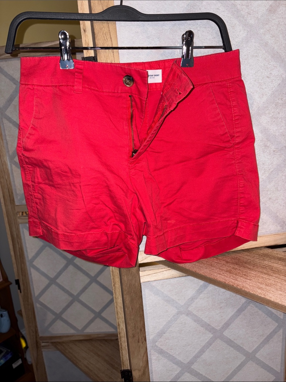 Old Navy Red mid rise Cotton Casual Shorts